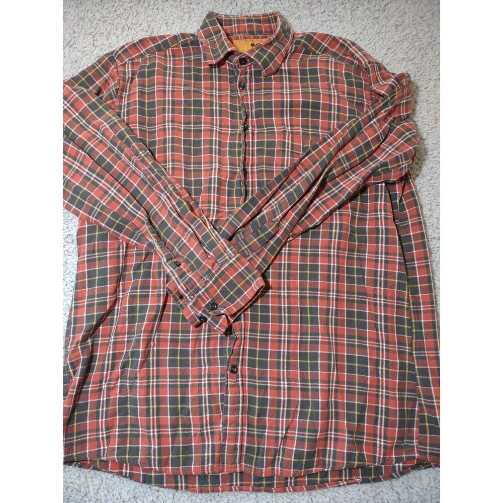 OR Outback Rider Shirt Mens XL Red/Green Plaid Flannel Button DownVTG